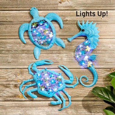 The Lakeside Collection Lighted Outdoor Coastal Metal Wall Decor Art