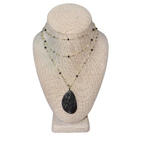 Michelle Marie Boutique's Black Pyrite Pendant Necklace | A Bold and Edgy Statement Piece - 1 of 4