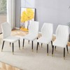 FONTOI 4PCS Dining Chairs with Patterned Backrest and Black Metal Legs for Dining Room, White, 18"*36.6"*17.5" - 2 of 4