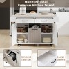 Kitchen Island, with Storage Rack, Drawers, Spice Rack & Towel Rack, for Dining, Kitchen & Barbecue - 4 of 4