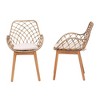 bali & pari Ballerina Rattan and Wood Dining Chair Gray Wash/Natural Brown/White: Upholstered Polyester, Spot Clean - 4 of 4