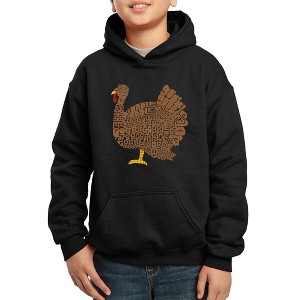 LA Pop Art Thanksgiving - Boy's Word Art Hooded Sweatshirt - 1 of 4