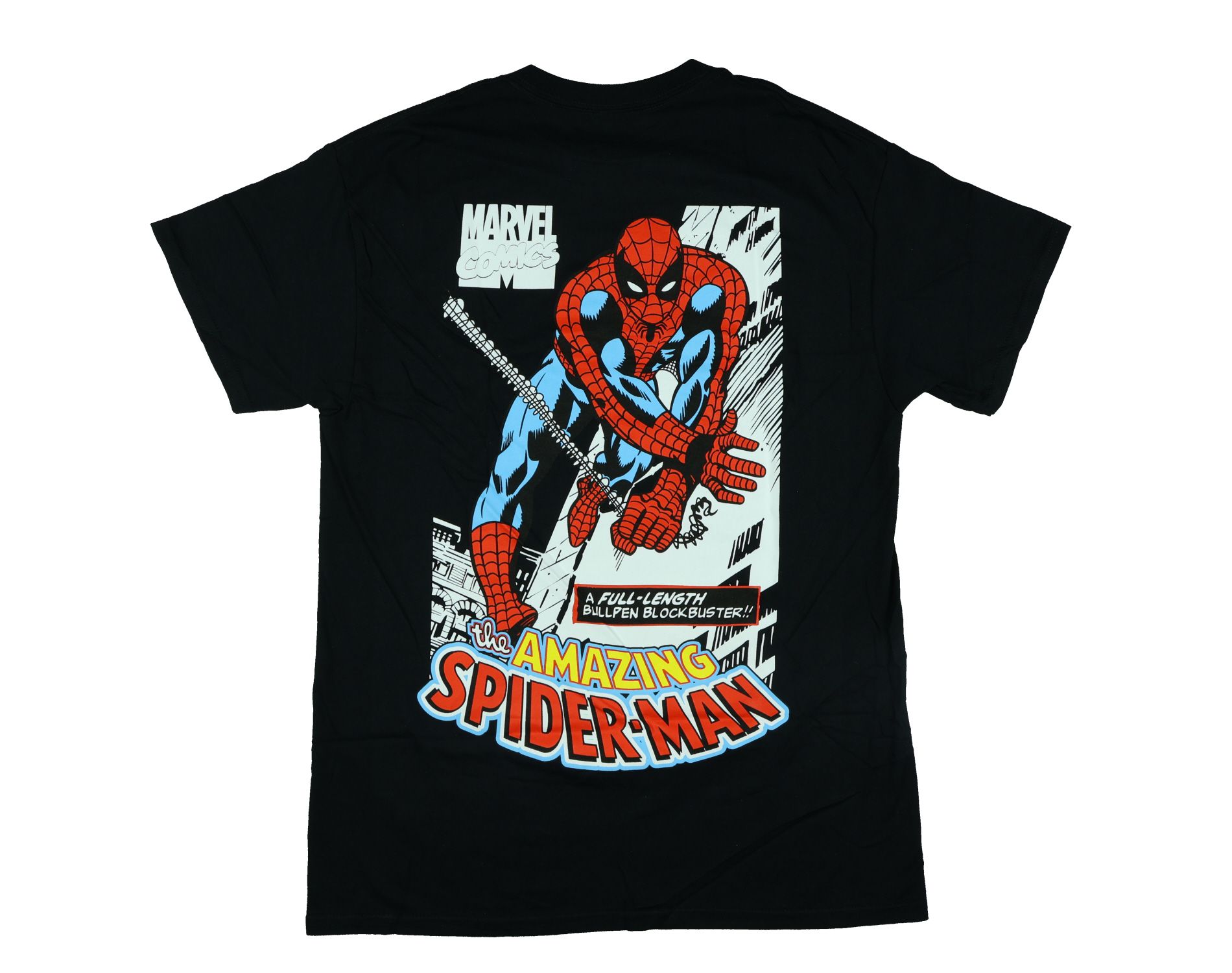 Marvel Comics Shirt The Amazing Spider-Man Front And Back Print Short Sleeve tee (Large) Black