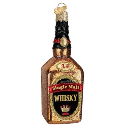 Old World Christmas Glass Blown Ornament, Whisky Bottle