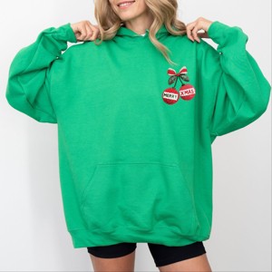 Merry Xmas Ornament Quilted Print - Women's Graphic Hoodie - 1 of 3
