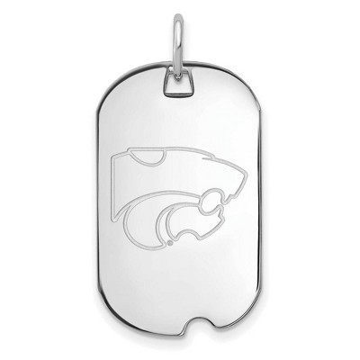 Black Bow Jewelry 14k White Gold Kansas State Wildcats NCAA Pendant