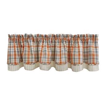 Park Designs Apricot & Stone Lined Layered Valance 72” x 16”