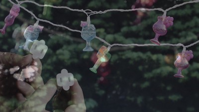 Multicolor Cocktail Glass String Lights for Outdoor Patio