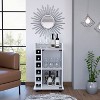 Vynxaria Bar Serving Carts, White Two-Tier Cabinet with Glass Door and Six Cubbies - 3 of 4