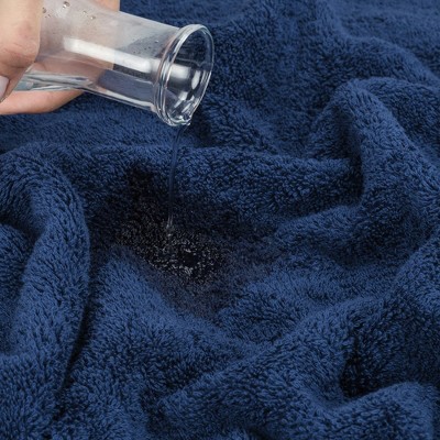 Navy Blue 6-Piece Turkish Cotton Bath Towel Set