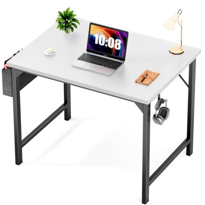 RISOKEYS Computer Desk with Headphone Hook & Storage Bag, Sturdy 176Lbs Capacity,Space-Saving for Home Office Bedroom,Study