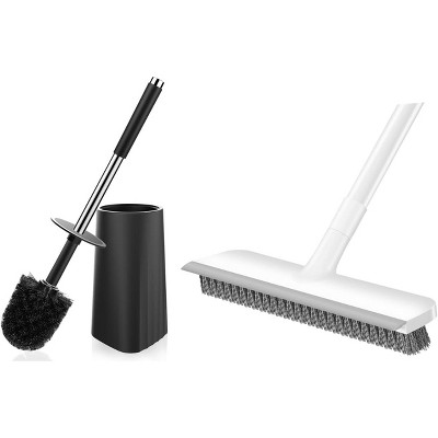 SetSail Toilet Brush & Floor Scrub Brush with 48-Inch Long Adjustable Handle