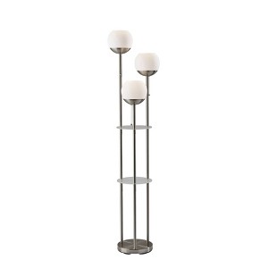 Bianca Shelf Floor Lamp Brushed Steel - Adesso: Modern Design, 3-Way Pull Chain, ETL Listed - 1 of 4