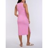 Women's Crew Neck Sleeveless Racerback Maternity Midi Dress | Motherhood Maternity - 2 of 4
