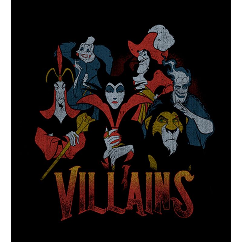 Men's Disney Evil Vintage Character Collage T-Shirt, 2 of 4