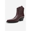 Elia - Burgundy Leather Western Boot (Women) burgundy cilt 8 Forever & Always Shoes US - 4 of 4