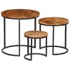 vidaXL Coffee Table Set 3 Pieces Solid Acacia Wood - 2 of 4