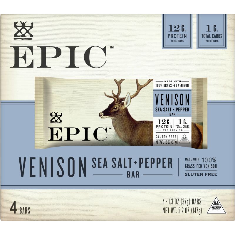 EPIC Venison Sea Salt &#38; Pepper Nutrition Bar - 5.2oz/4ct, 5 of 14