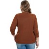 Women's Plus Size Cardigan Open Front Oversized Button Lightweight Sweaters V Neck Loose 3/4 Sleeve Cardigans Knit Outwear - 4 of 4