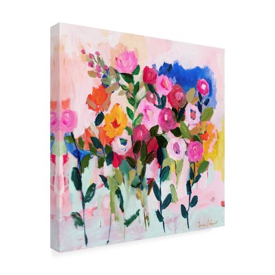 Colorful Floral Mixed Media Botanical Canvas Art 24x24