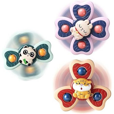 CityFurn 3PCS Suction Cup Spinner Toys for 1 Year Old Boy Girl Panda