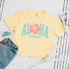 Simply Sage Market Women's Aloha State of Mind Flower Short Sleeve Relaxed Fit Cropped Tee - 3 of 3