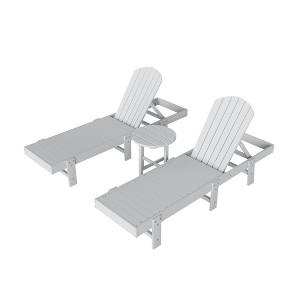 WestinTrends Dylan 3 Piece Adirondack Poly Reclining Chaise Lounge - 1 of 4