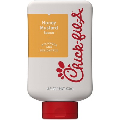 Chick-fil-A Honey Mustard Sauce,16 fl oz Squeeze Bottle, Pack of 4