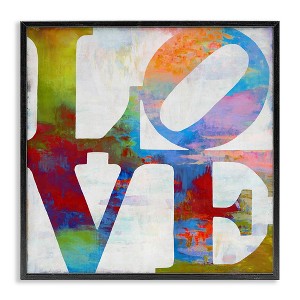Stupell Industries Love Rainbow Background Typography, 17" x 17" - 1 of 4