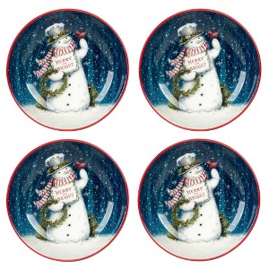 Certified International Set of 4 38oz Snowman Greetings Soup/Pasta Bowls - 1 of 3