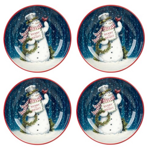 Certified International Set of 4 38oz Snowman Greetings Soup/Pasta Bowls - image 1 of 3