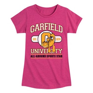 Girls' - Garfield - University Sports Star Fitted Short Sleeve Graphic T-Shirt - 1 of 4