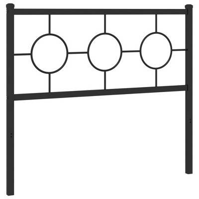 vidaXL Metal Headboard, Black, 39.4"
