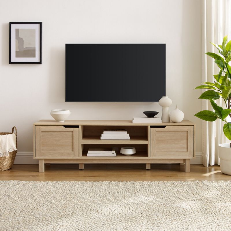 Modern Transitional 2 Door Storage TV Stand for TVs up to 65" - Saracina Home, 5 of 15