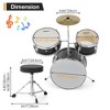 Drum Set for Beginners, Drum Kit 3-Piece, Drum Set with 10" Cymbal, Bass Drum, Stool, Drumsticks, Pedal - 2 of 4