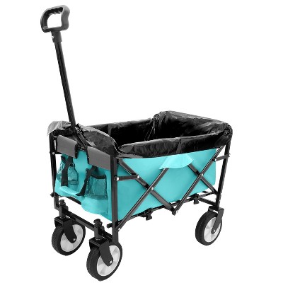 LOVMOR Minimeetall Multi-use Bag,Collapsible Foldable Wagon Cart Beach Wagon Heavy Duty Utility Cart Utility Wagon Grocery Cart for for Camping 3pcs plastic Liner bag /Cover