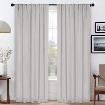 Classic Modern Solid Room Darkening Blackout Curtains, Rod Pocket/ Back Tabs, Set of 2 by Blue Nile Mills