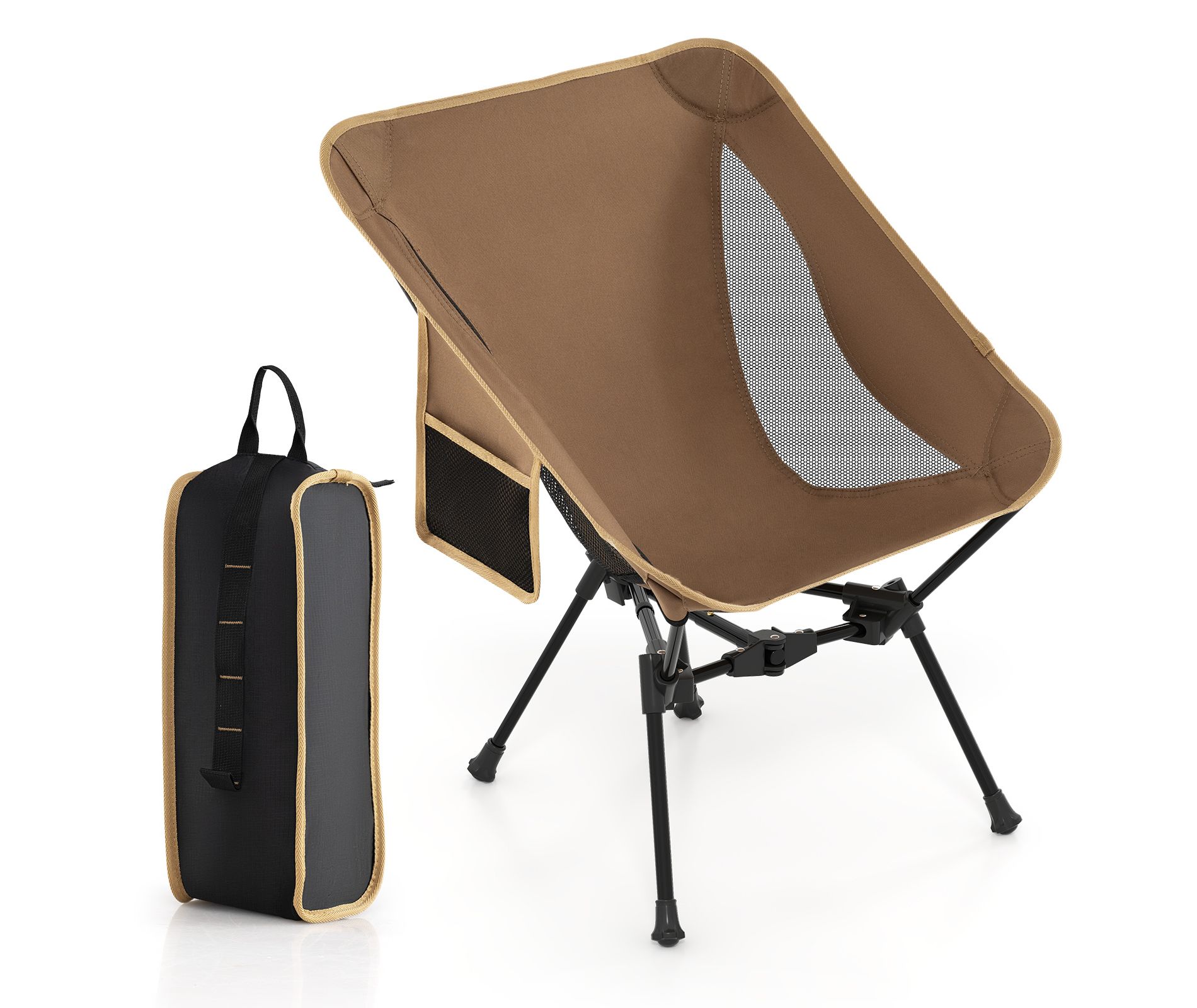 Tangkula Ultra-Lightweight Camping Chair Portable Lawn Chair w/Triangular Aluminum Frame