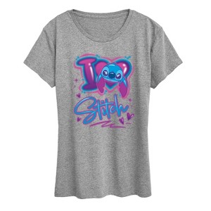 Women's - Lilo and Stitch - I Love Stitch Short Sleeve Graphic T-Shirt - 1 of 4