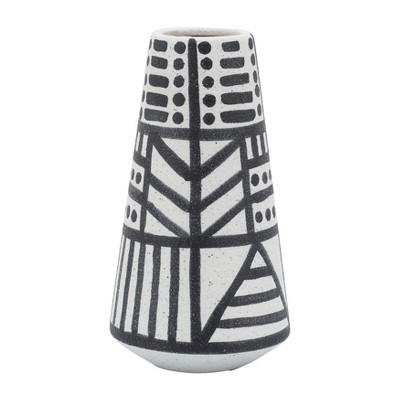 Sagebrook Home 8" Ceramic Vase - Contemporary Eclectic Design Vase Unique Creative Decorative Accent