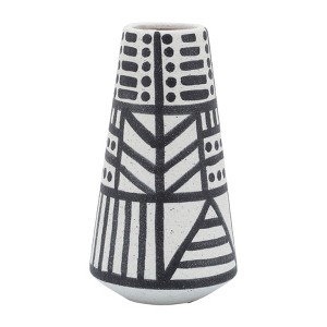 Sagebrook Home 8" Ceramic Vase - Contemporary Eclectic Design Vase Unique Creative Decorative Accent - 1 of 4