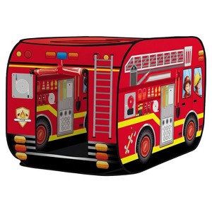 Etokfoks Pop Up Fire Truck Play Tent 1 Piece for Kids Ages 3 to 5 Indoor Outdoor Waterproof 44.1 x 27.5 x 27.5 Inches Easy Setup - 1 of 4