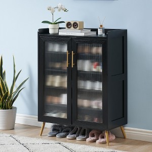 5-Tier Shoe Cabinet with Glass Doors – Entryway Shoe Organizer with Adjustable Shelves for Hallway & Living Room - 1 of 4