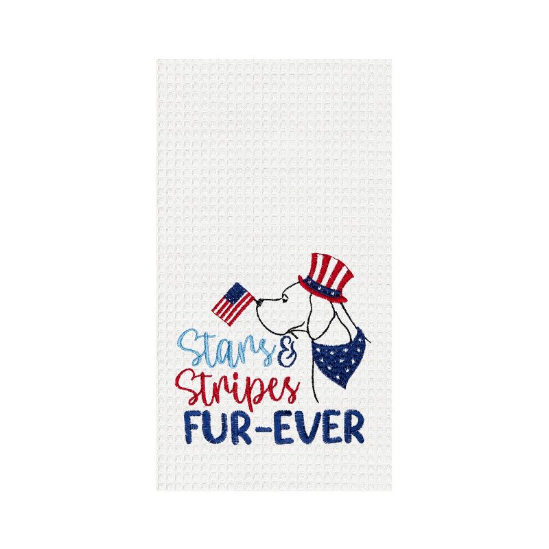 C&F Home Stars & Stripes Fur-Ever 4th of July Patriotic Dog Kitchen Towel Dishtowel Decoration, 1 of 3