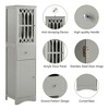 TOBILI Tall Bathroom Cabinet, Freestanding Storage Cabinet with Drawer and Doors, MDF Board, Acrylic Door, Adjustable Shelf, Grey - 4 of 4