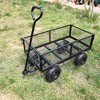 SEVOBAL Utility Storage Cart Garden Trolley, Double-Barred Cargo Handcart, Easy To Transport Firewood, Black, 37.00"*19.48"*40.15" - 2 of 4