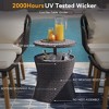 NicBex Outdoor Dining Table Set Wicker Bar Table with Upholstered Chairs & Ottomans,Patio Furniture Bistro Set for Garden,Backyard,Poolside - 4 of 4