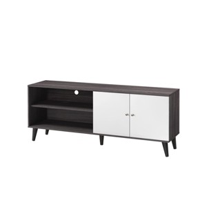GlasFlength TV Stands and Consoles TV Console Table TV Center TV Stand with Storage Shelves for Living Room, Gray, 63"*15.2"*25.6" - 1 of 4