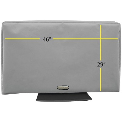 Solaire Light Gray Fabric Outdoor TV Cover with Zipper Closure