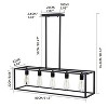 Artloge Rubbed Bronze Linear Pendant Chandelier 31 1/2" Wide Rustic Clear Glass 5-Light Fixture for Dining Room Kitchen - 2 of 4